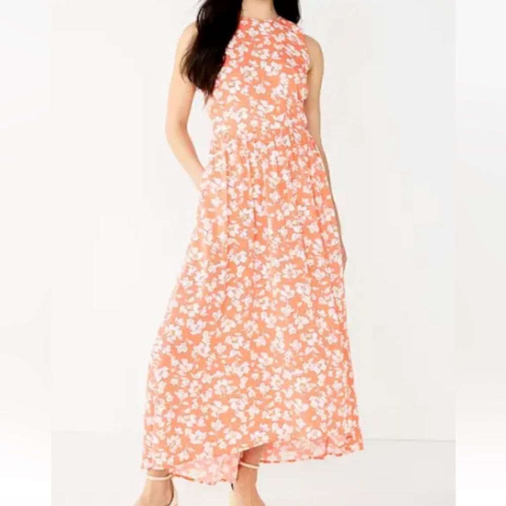 NWT Draper James Peach Sleeveless Cottagecore High/Low Maxi Dress - XXL